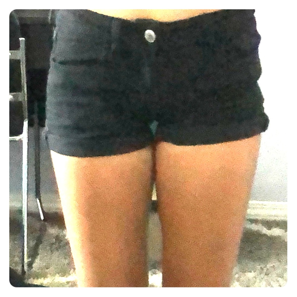 Black jean shorts